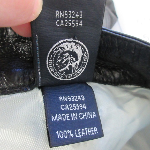 Diesel Genuine Leather Pants Womens Bootcut 26 Black Moto Low Rise Vtg Y2k 644 - Picture 4 of 16